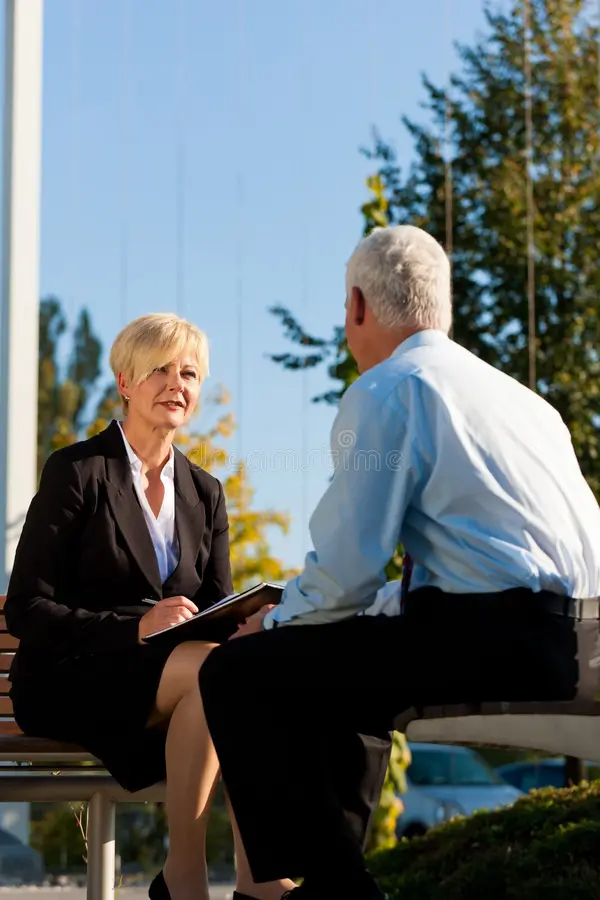 One-on-one executive coaching conversation
